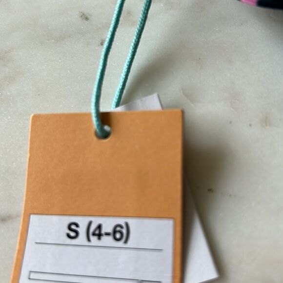 Kona Sol gray and pink stripe one piece bathing suit size SMALL NEW - Picture 9 of 9